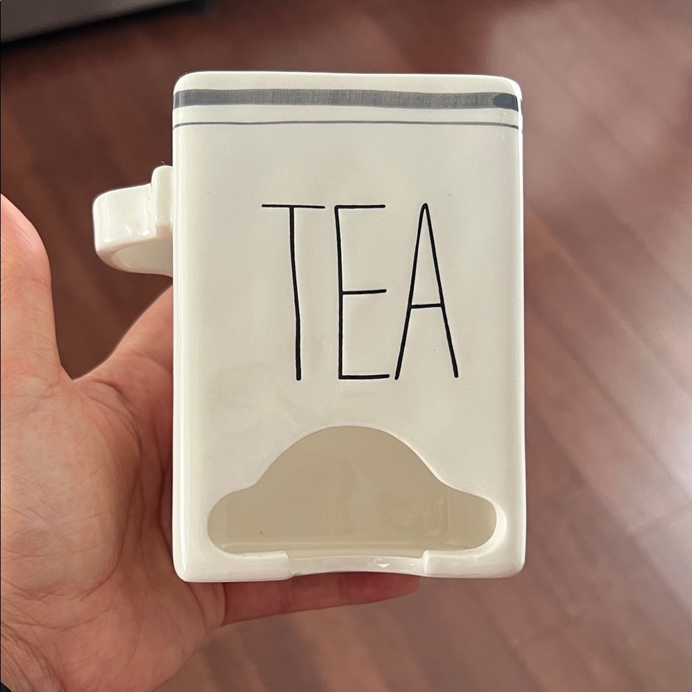 Mud Pie White Tea Bag Holder Dispener